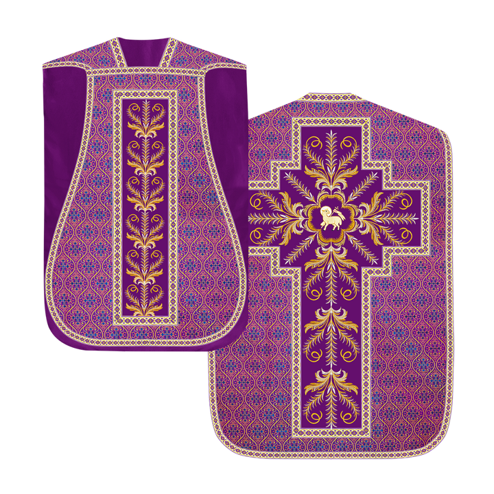 Roman Chasuble Vestment with Detailed Orphrey