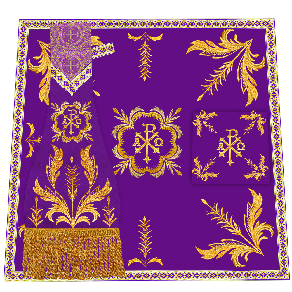 Mass Set Vestment with Embroidery Trims