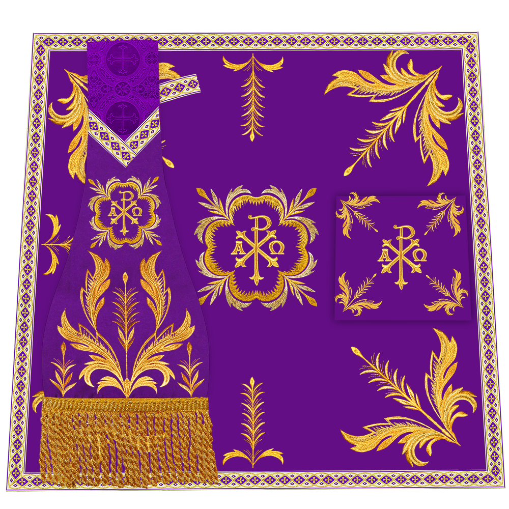 Mass Set Vestment with Embroidery Trims