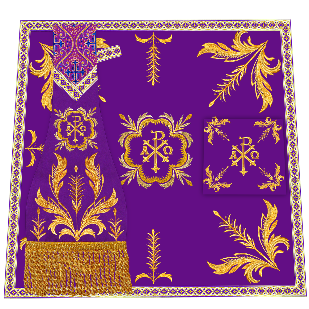 Mass Set Vestment with Embroidery Trims