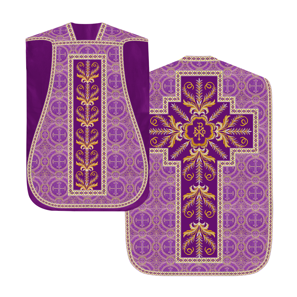 Roman Chasuble Vestment with Detailed Orphrey