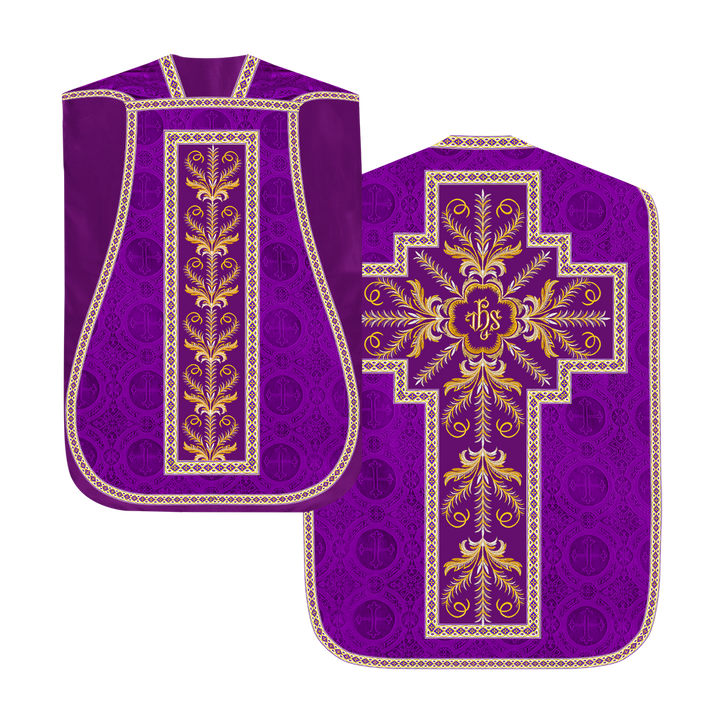 Roman Chasuble Vestment with Detailed Orphrey