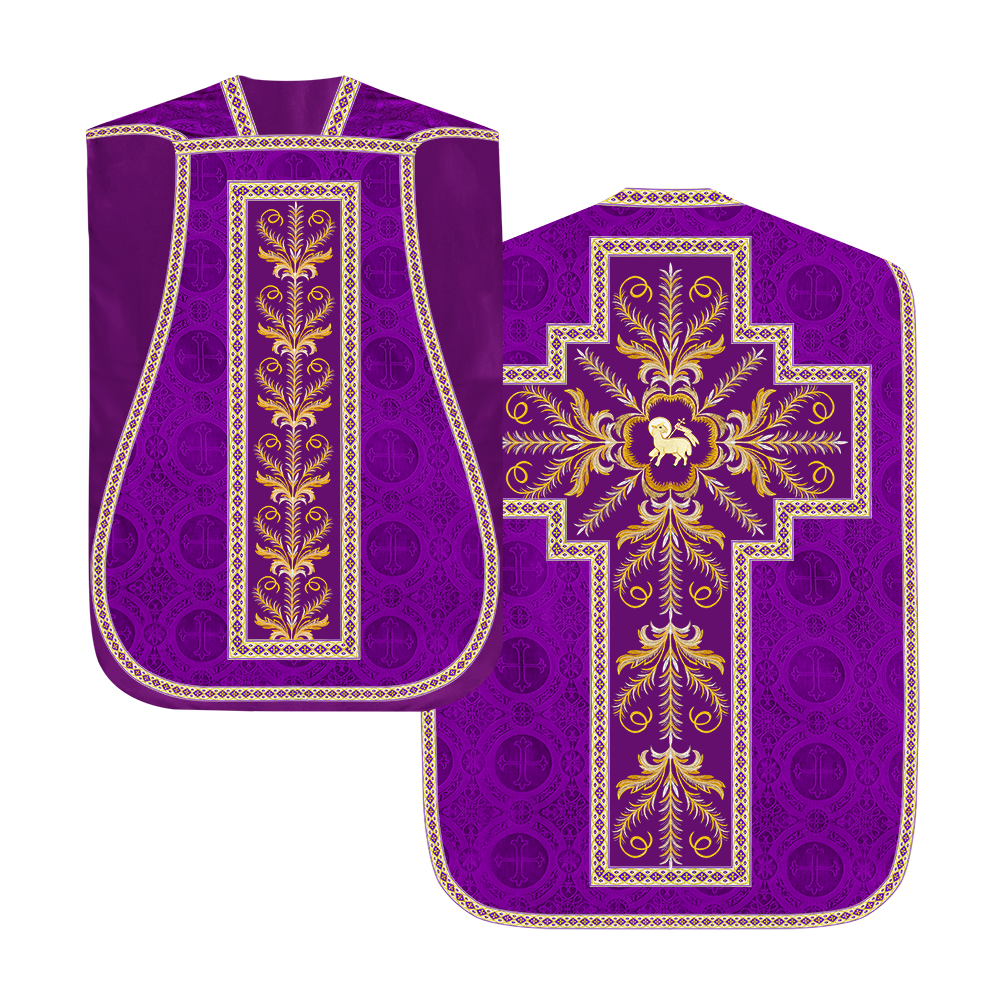 Roman Chasuble Vestment with Detailed Orphrey