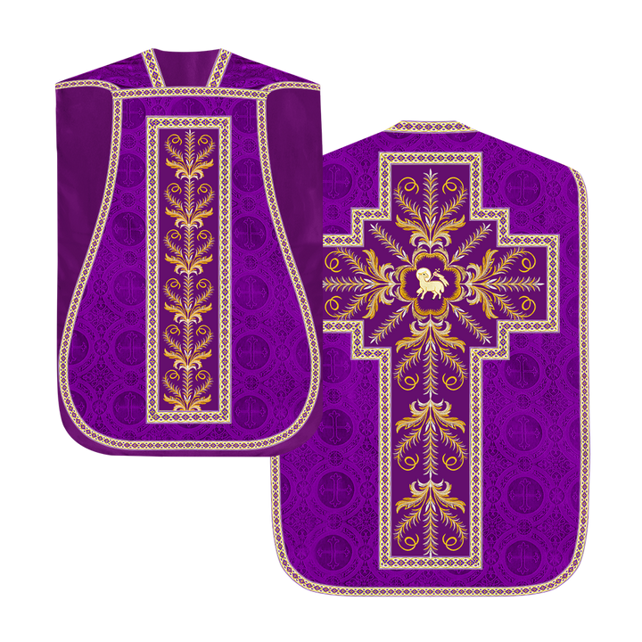 Roman Chasuble Vestment with Detailed Orphrey