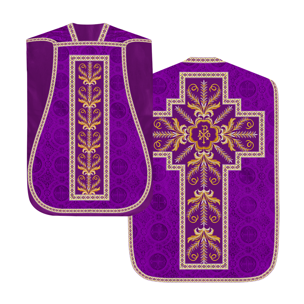 Roman Chasuble Vestment with Detailed Orphrey