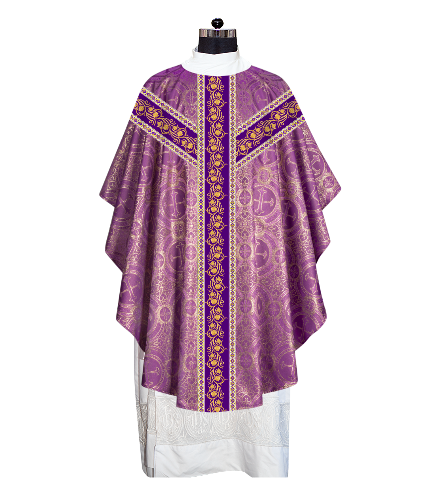 EMBROIDERED GOTHIC CHASUBLE ADORNED WITH GRAPES DESIGN