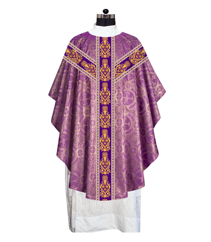 GOTHIC CHASUBLE VESTMENTS WITH ORNATE BRAIDS AND TRIMS