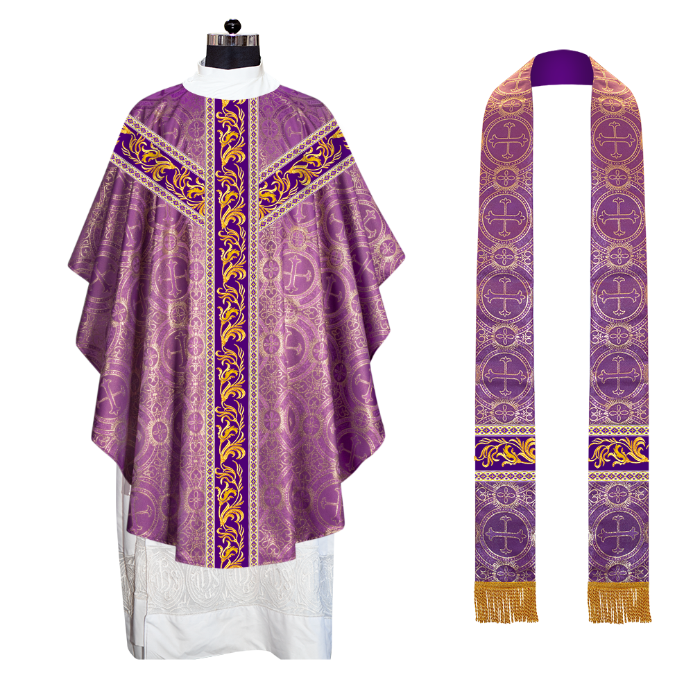 GOTHIC CHASUBLE VESTMENTS WITH ORNATE EMBROIDERY AND TRIMS