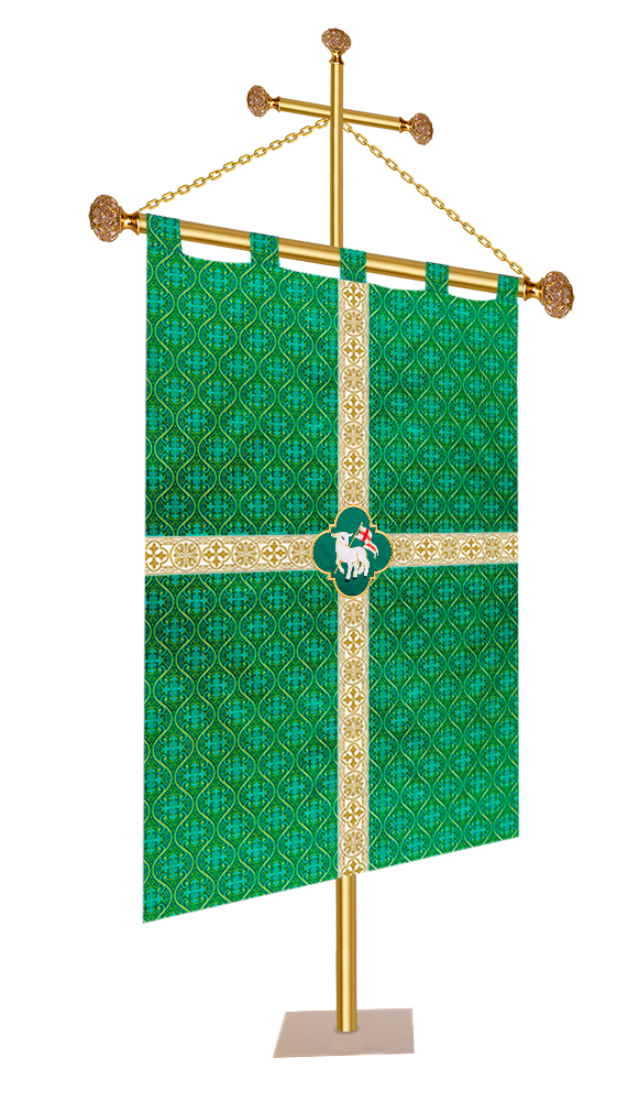 Traditional Church Banner with Embroidered Motif