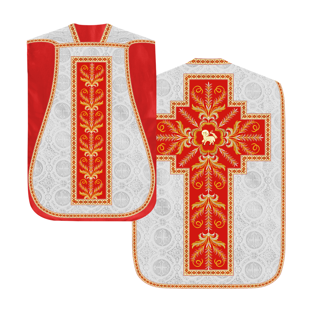 Roman Chasuble Vestment with Detailed Orphrey