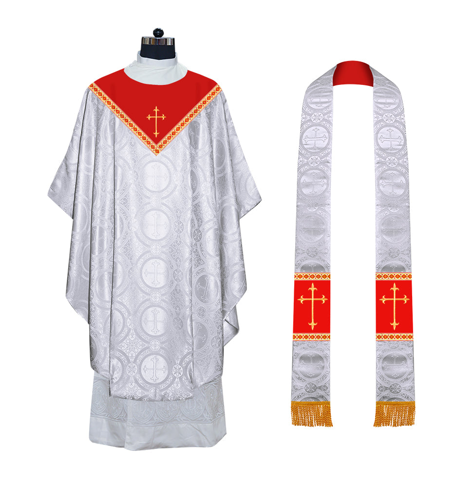 GOTHIC CHASUBLE ADORNED WITH WESTERN CROSS MOTIF