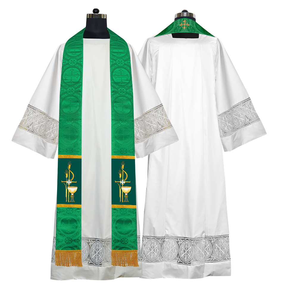 Set of 4 PAX with Chalice Embroidered Priest Stole