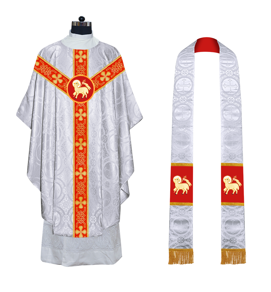 Gothic Chasuble - Y Type with woven braids