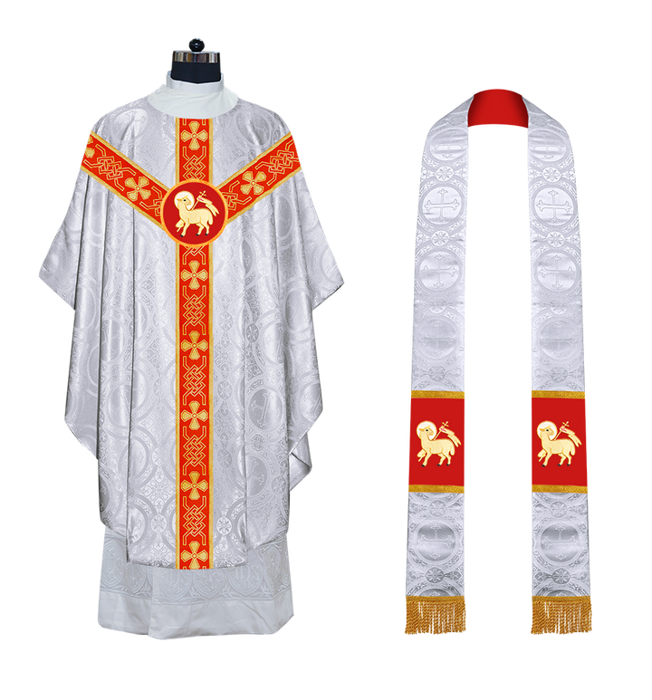 Gothic Chasuble - Y Type with woven braids