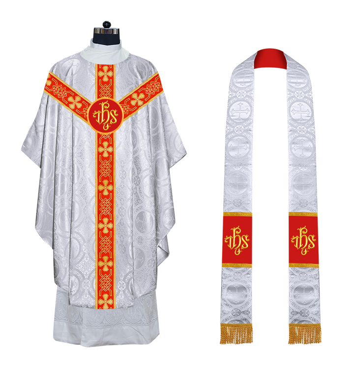 Gothic Chasuble - Y Type with woven braids