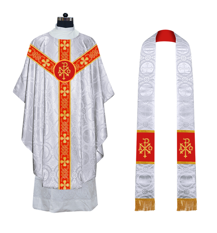 Gothic Chasuble - Y Type with woven braids