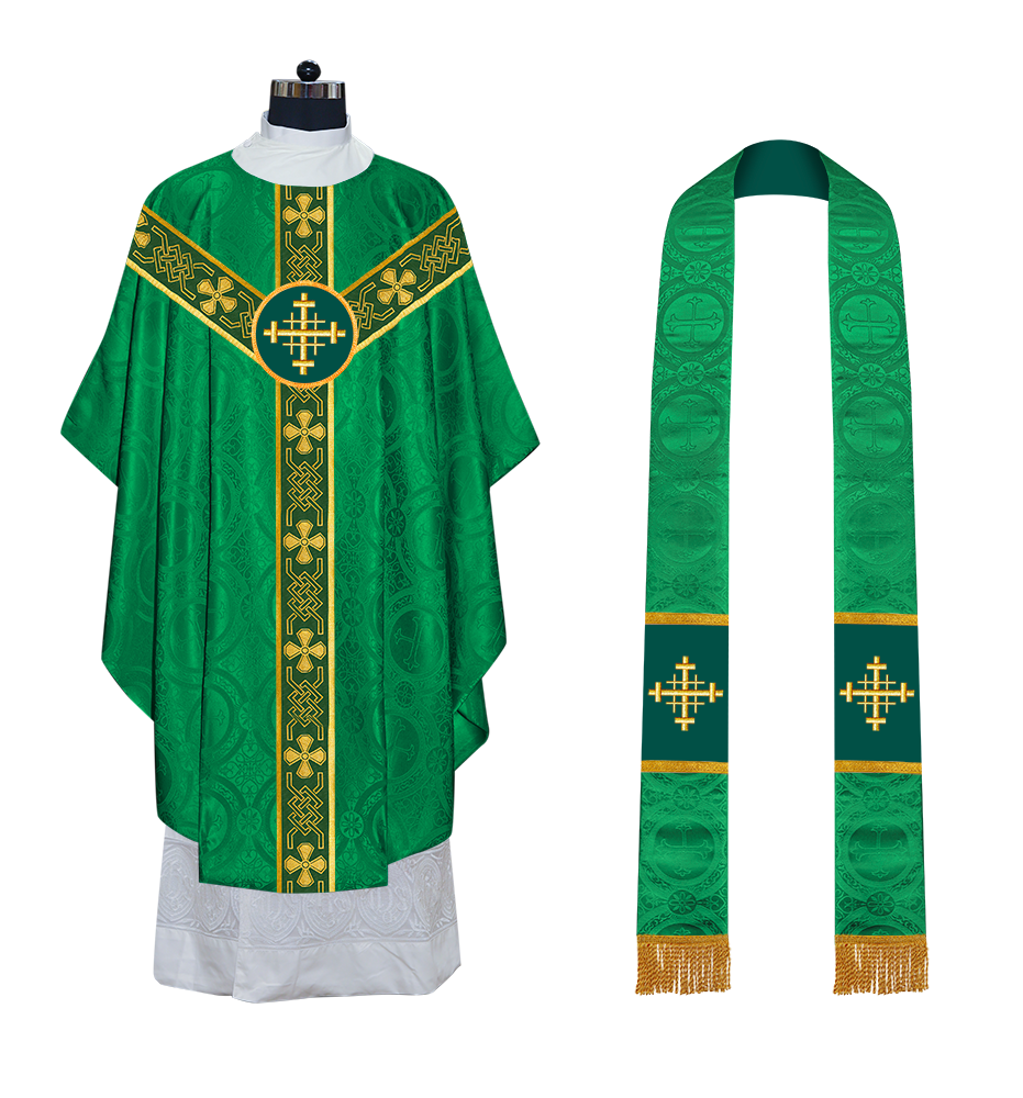 Gothic Chasuble - Y Type with woven braids