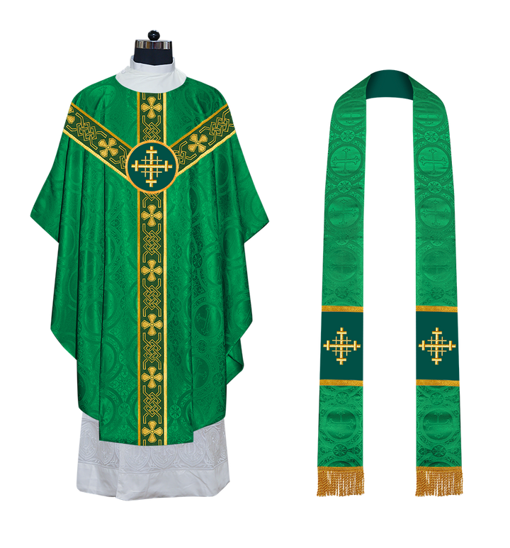 Gothic Chasuble - Y Type with woven braids