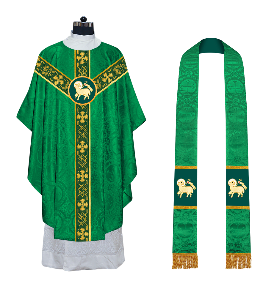 Gothic Chasuble - Y Type with woven braids