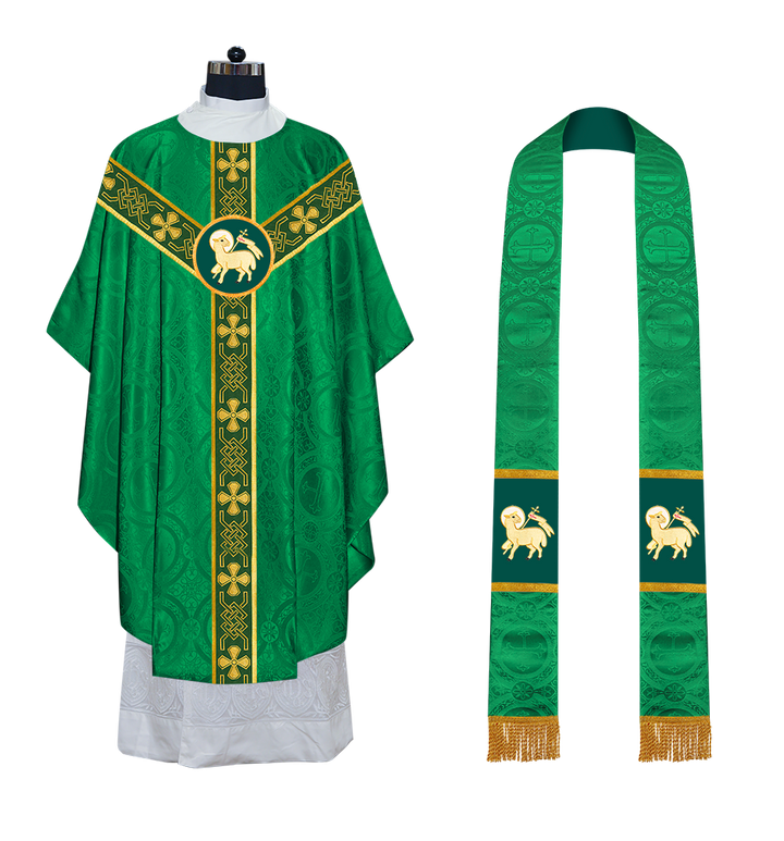 Gothic Chasuble - Y Type with woven braids