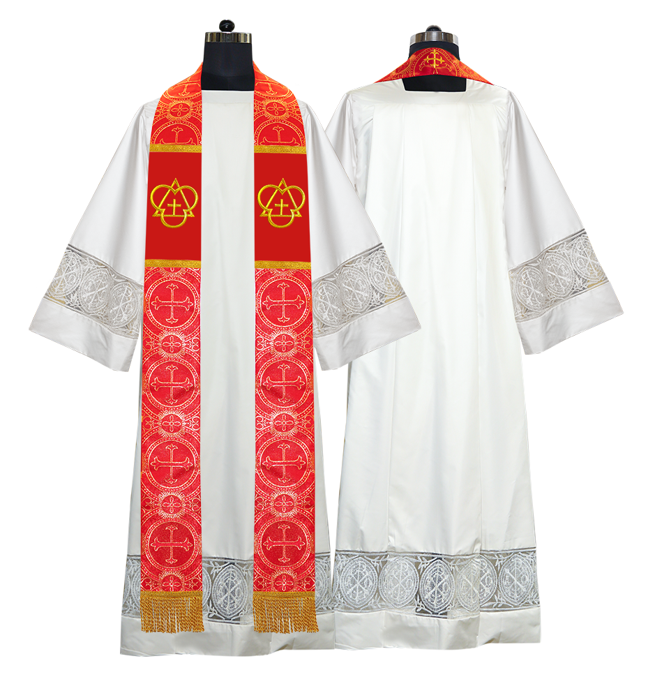 Trinity motif embroidered clergy stole