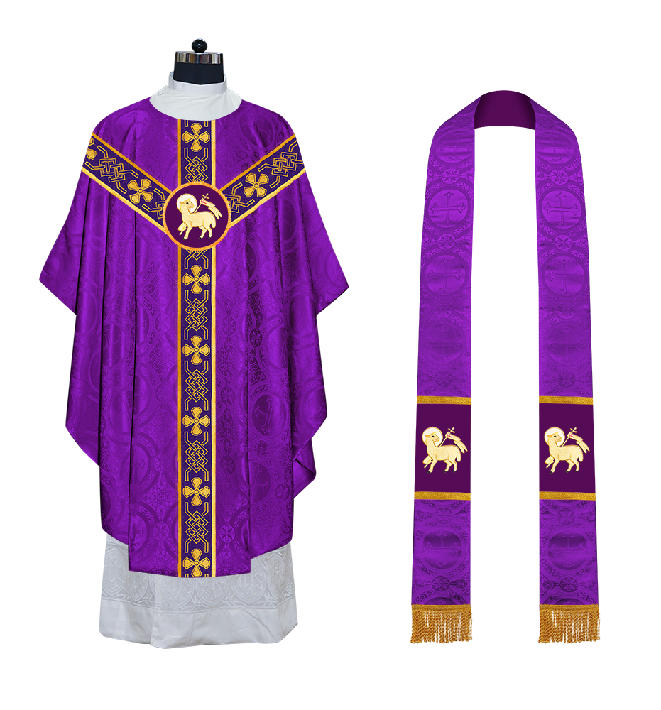 Gothic Chasuble - Y Type with woven braids