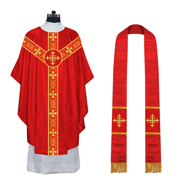 Gothic Chasuble - Y Type with woven braids