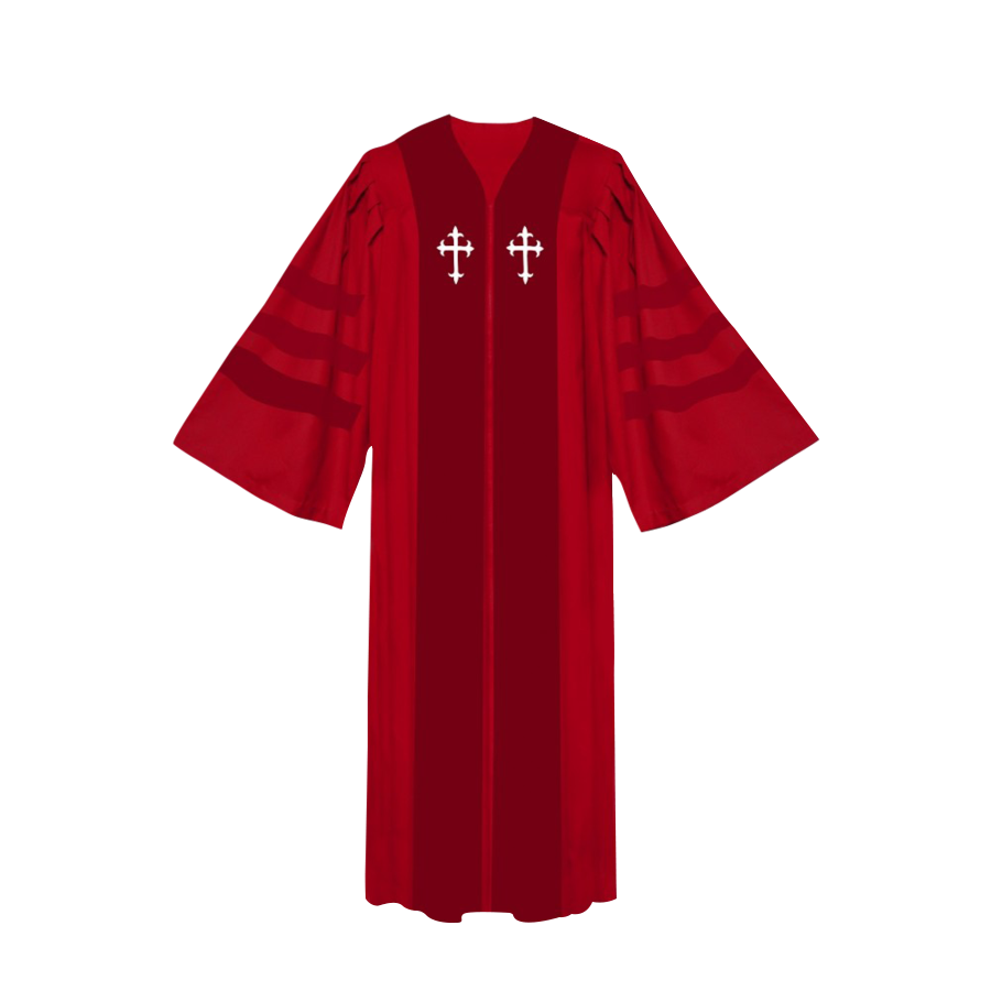 Triple band choir robe - Fluted sleeves