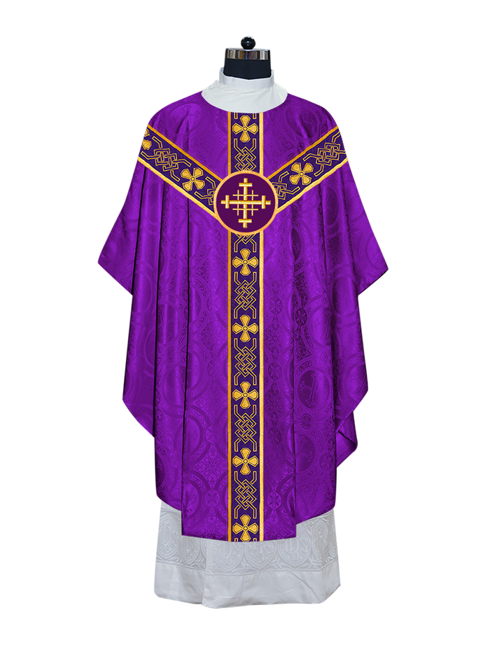 Gothic Chasuble - Y Type with woven braids