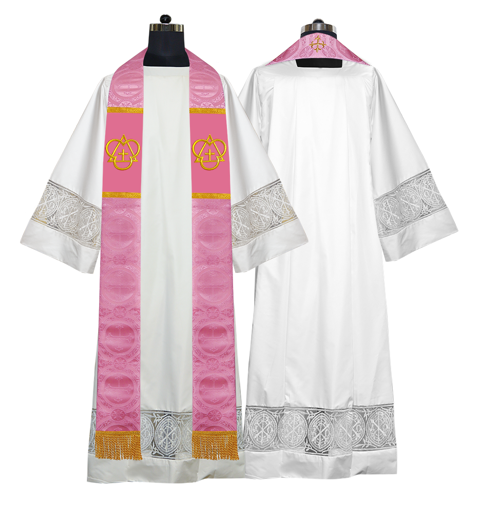 Trinity motif embroidered clergy stole