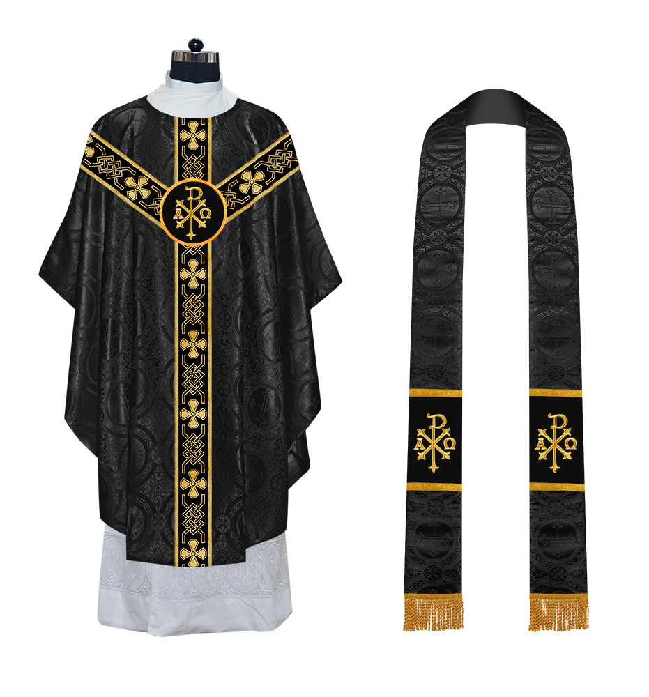 Gothic Chasuble - Y Type with woven braids