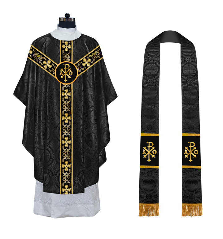 Gothic Chasuble - Y Type with woven braids