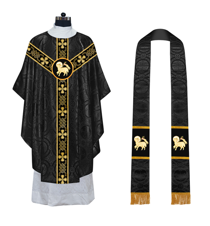 Gothic Chasuble - Y Type with woven braids