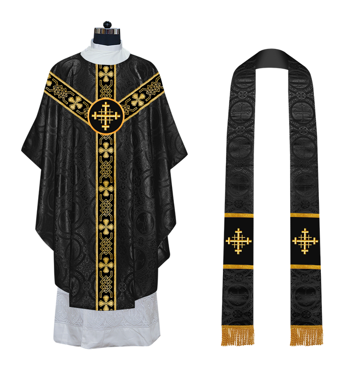 Gothic Chasuble - Y Type with woven braids