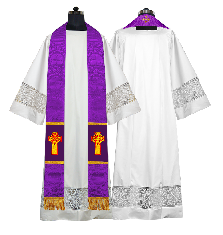 The priest stole with a Celtic cross motif