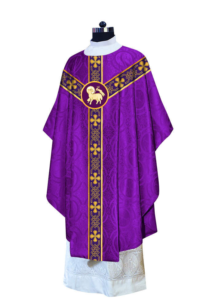 Gothic Chasuble - Y Type with woven braids