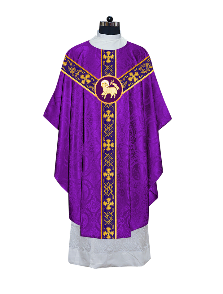 Gothic Chasuble - Y Type with woven braids