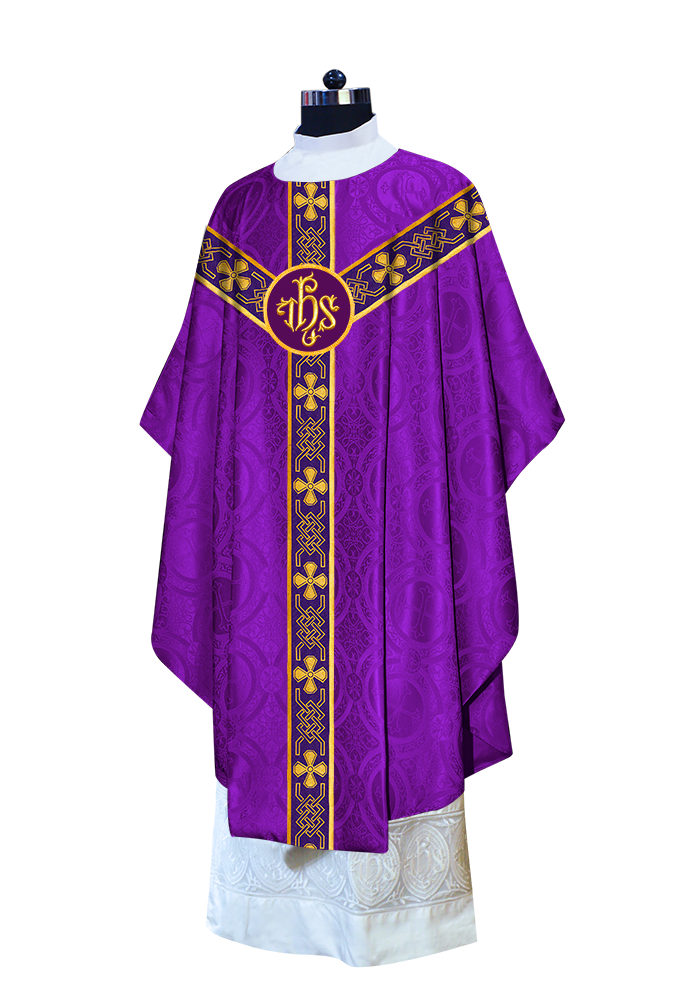 Gothic Chasuble - Y Type with woven braids