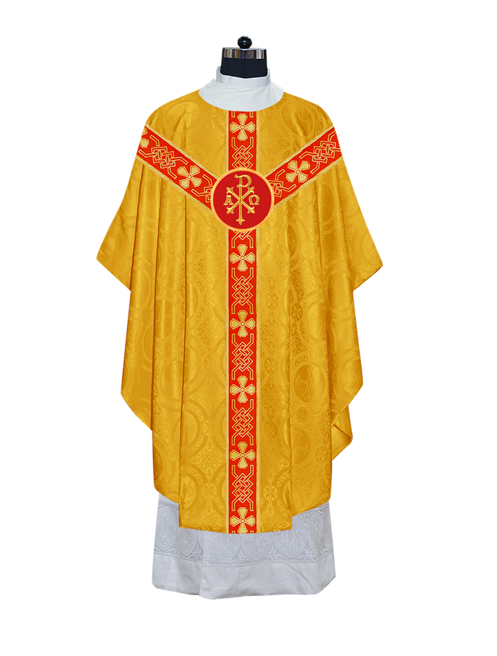 Gothic Chasuble - Y Type with woven braids