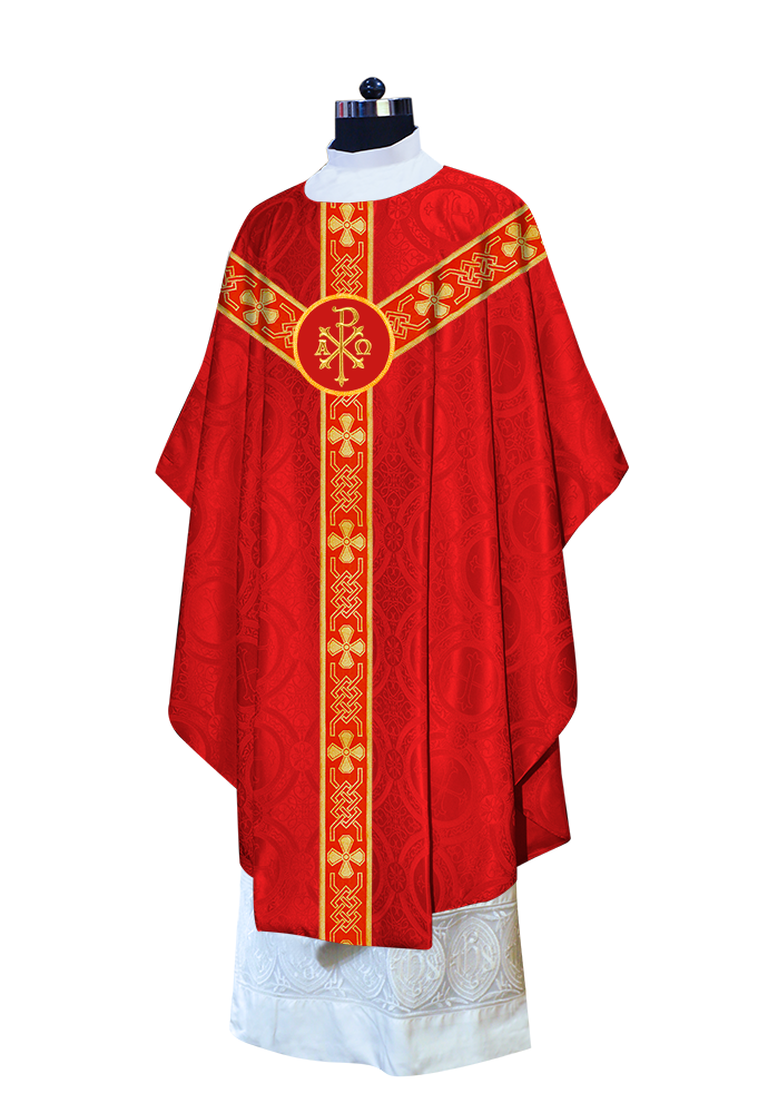 Gothic Chasuble - Y Type with woven braids