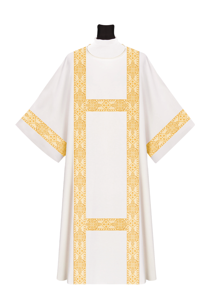 Deacon Dalmatic Vestments with white diamond lace
