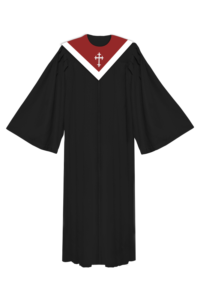 V neckline choir robe - Fluted sleeves