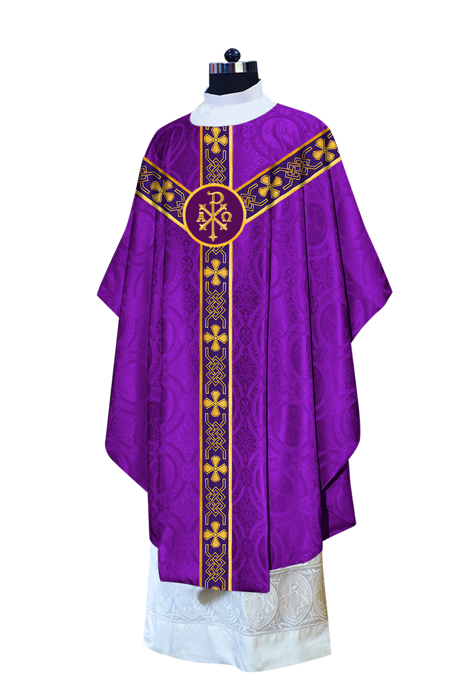 Gothic Chasuble - Y Type with woven braids