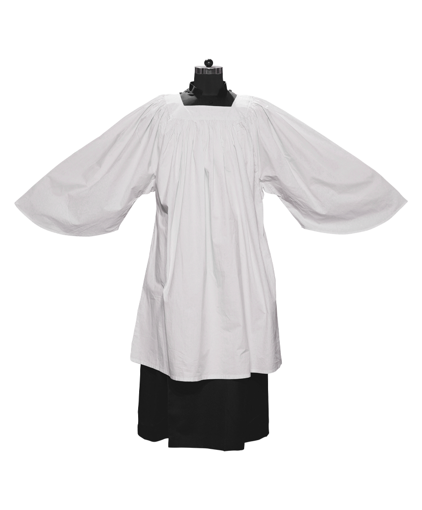 Plain Surplice With Cassock - Square Yoke