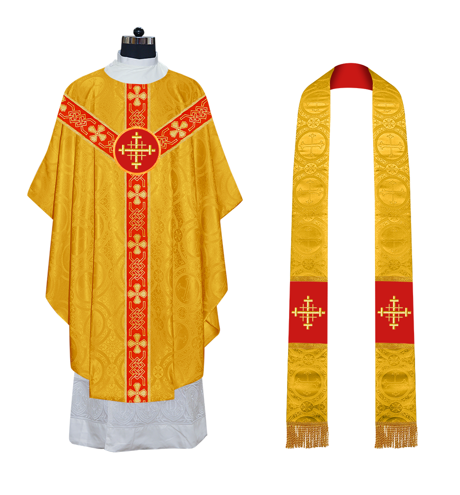 Gothic Chasuble - Y Type with woven braids