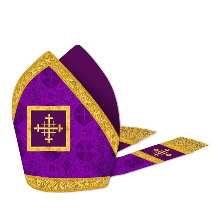 MITRE WITH EMBROIDERED CROSS