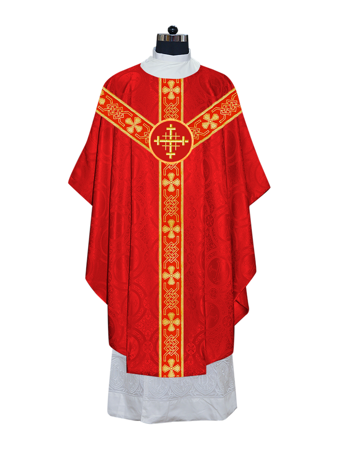 Gothic Chasuble - Y Type with woven braids