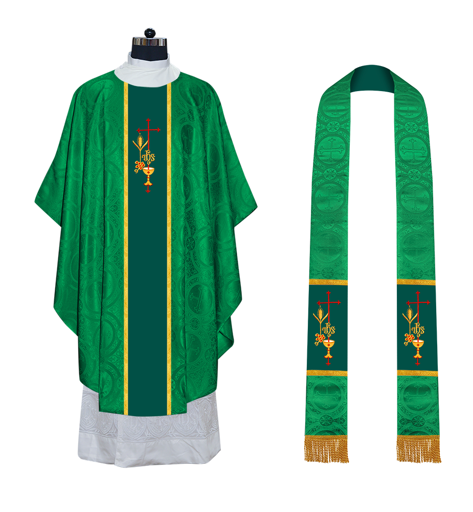 Gothic chasuble vestment - Eucharistic IHS – JOHA VESTMENTS
