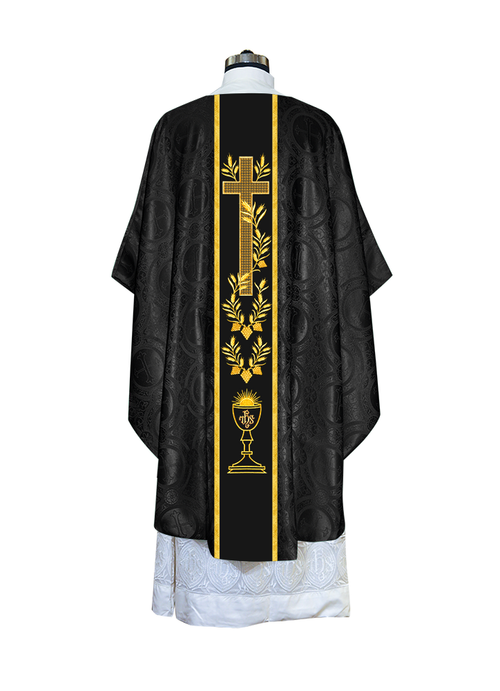 Adorned Gothic Chasuble Vestment -Spiritual Cross Collection