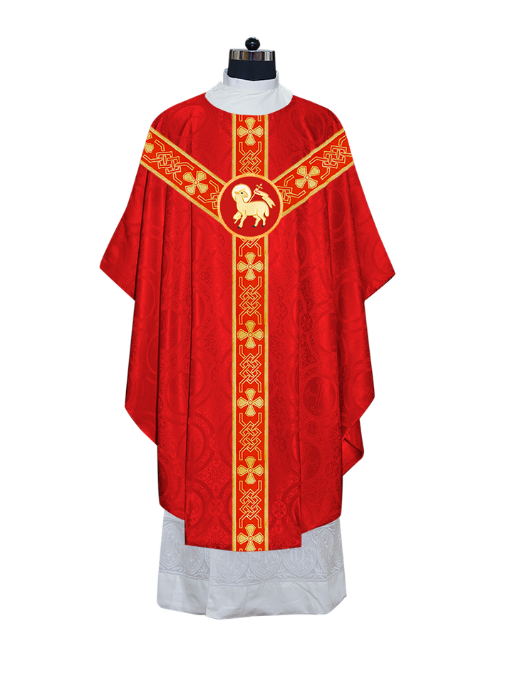 Gothic Chasuble - Y Type with woven braids